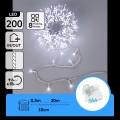 Aigostar - LED Venkovní vánoční řetěz 200xLED/8 funkcí 4xAA 20m IP44 studená bílá
