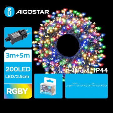 Aigostar - LED Venkovní vánoční řetěz 200xLED/8 funkcí 8m IP44 multicolor