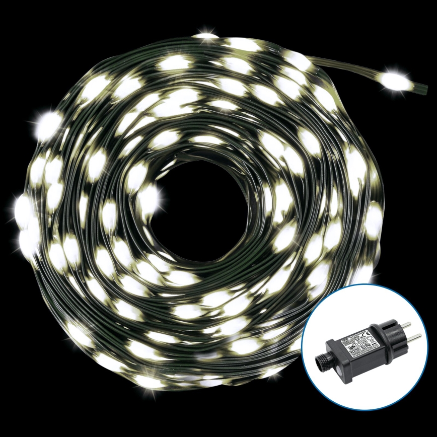 Aigostar - LED Venkovní vánoční řetěz 300xLED/8 funkcí 33m IP44 studená bílá