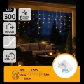 Aigostar - LED Venkovní vánoční řetěz 300xLED/8 funkcí 3xAA 18x0,6 m IP44 teplá bílá