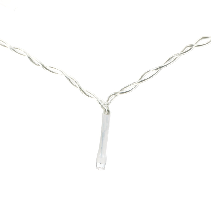 Aigostar-LED Venkovní vánoční řetěz 300xLED/8 funkcí 3xAA 6x2m IP44 studená bílá