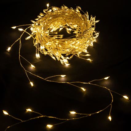 Aigostar - LED Venkovní vánoční řetěz 300xLED/8 funkcí 3xAA 9,3m IP44 teplá bílá