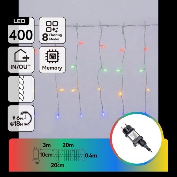 Aigostar - LED Venkovní vánoční řetěz 400xLED/8 funkcí 23x0,4m IP44 multicolor