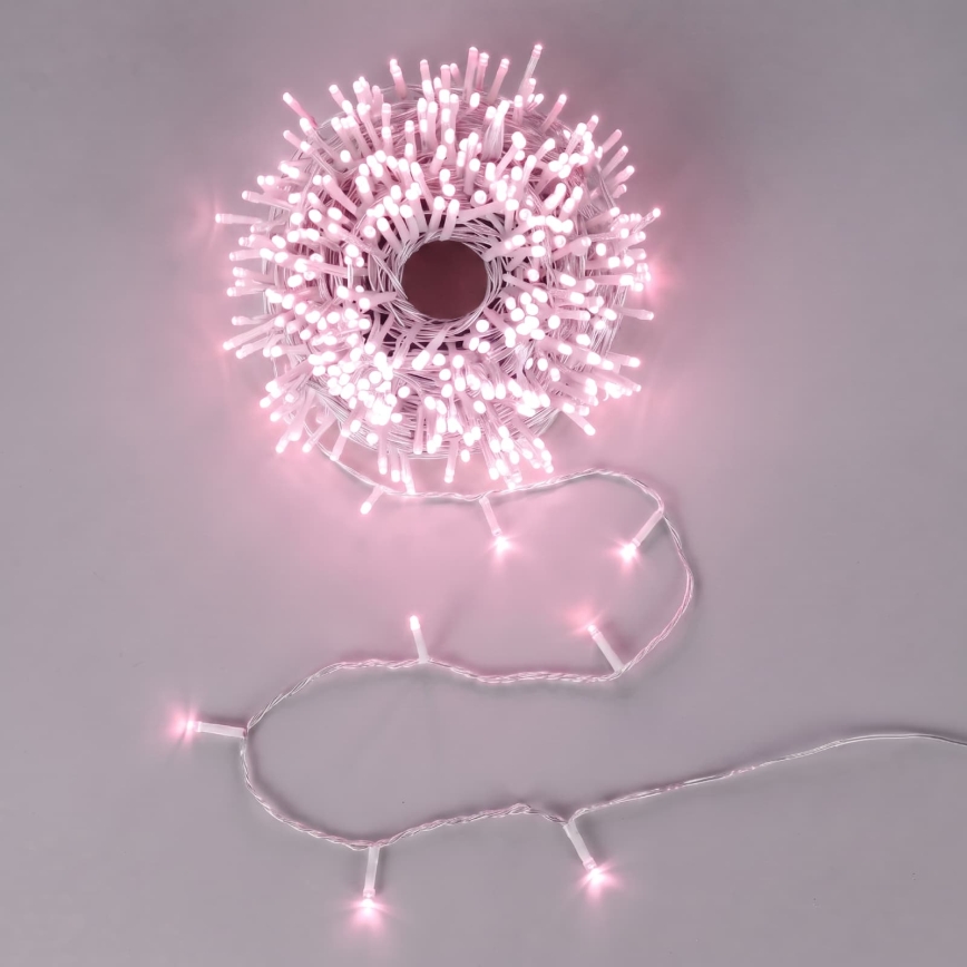 Aigostar - LED Venkovní vánoční řetěz 400xLED/8 funkcí 43m IP44 růžová