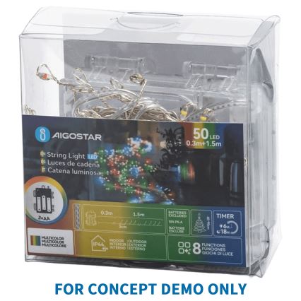 Aigostar - LED Venkovní vánoční řetěz 50xLED/8 funkcí 3xAA 1,8m IP44 teplá bílá