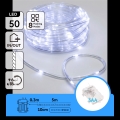Aigostar - LED Venkovní vánoční řetěz 50xLED/8 funkcí 3xAA 5,3m IP44 studená bílá