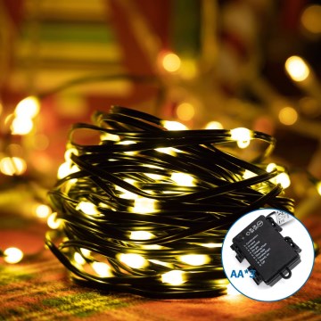 Aigostar - LED Venkovní vánoční řetěz 50xLED/8 funkcí 3xAA 5,3m IP44 teplá bílá