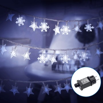 Aigostar - LED Venkovní vánoční řetěz 50xLED/8 funkcí 8m IP44 studená bílá