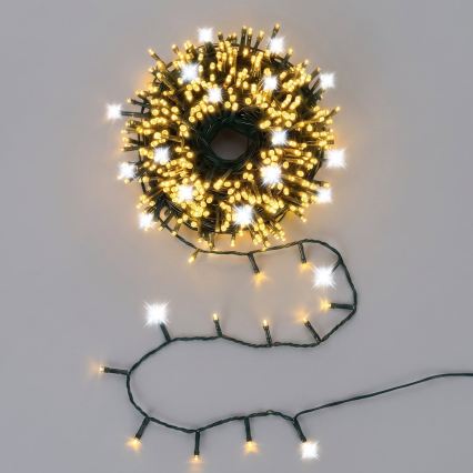 Aigostar - LED Venkovní vánoční řetěz 80xLED+20xLED 8m IP44 teplá+studená bílá