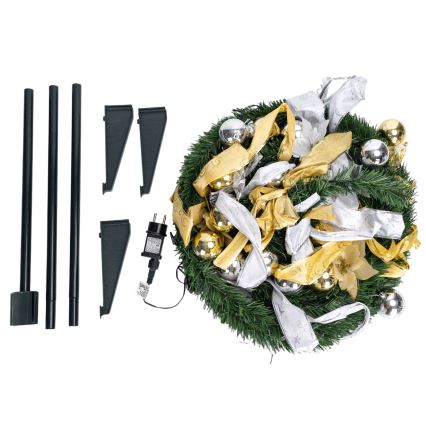 Aigostar - LED Venkovní vánoční strom 100xLED 1,5m IP44 bíl/zlatá studená bílá
