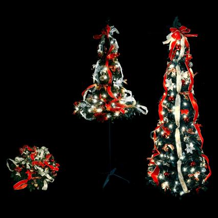 Aigostar - LED Venkovní vánoční strom 80xLED 1,2m IP44 červená studená bílá