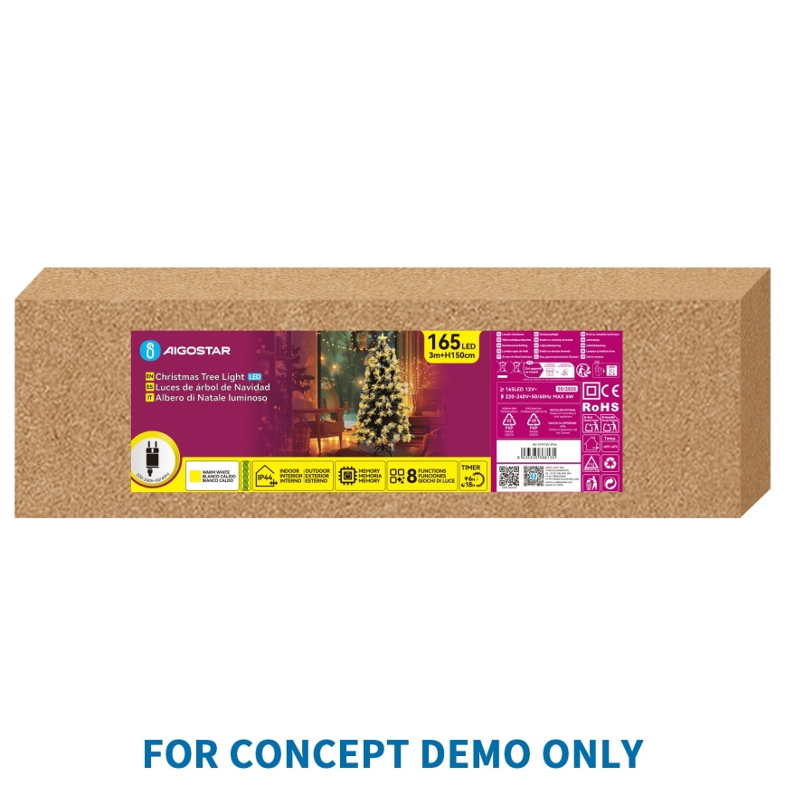 Aigostar - LED Venkovní vánoční stromek 55xLED/8 funkcí 0,6 m IP44 teplá bílá