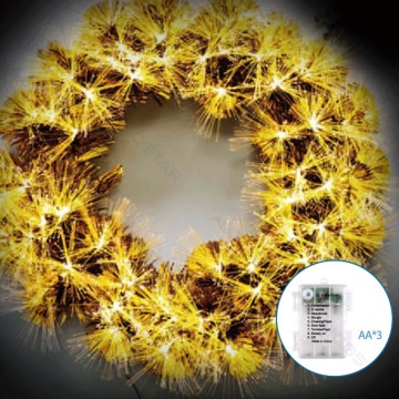 Aigostar - LED Venkovní vánoční věnec 3D 72xLED/3xAA pr. 50cm IP44 teplá bílá