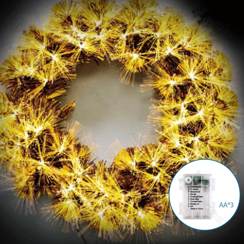 Aigostar - LED Venkovní vánoční věnec 3D 72xLED/3xAA pr. 50cm IP44 teplá bílá
