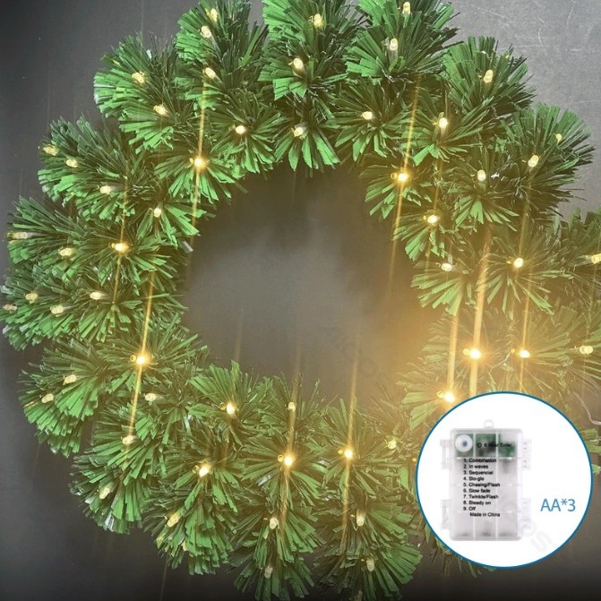 Aigostar - LED Venkovní vánoční věnec 72xLED/3xAA pr. 50cm IP44 teplá bílá