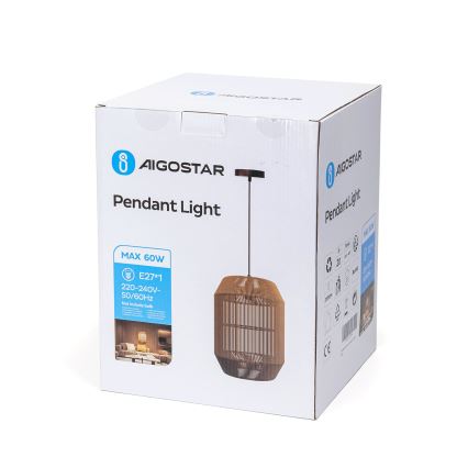 Aigostar - Lustr na lanku 1xE27/60W/230V béžová