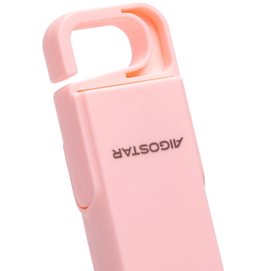 Aigostar - Nabíjecí kapesní ventilátor 4,5W/3,7V 1200mAh USB růžová