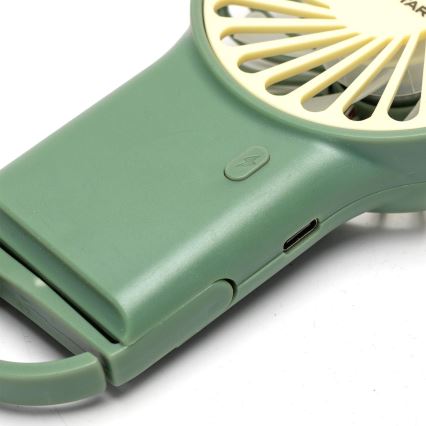 Aigostar - Nabíjecí kapesní ventilátor 4W/5V 500mAh USB zelená