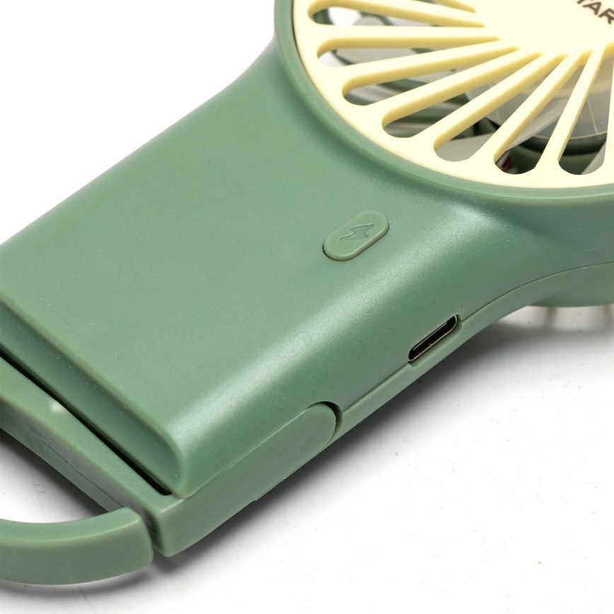Aigostar - Nabíjecí kapesní ventilátor 4W/5V 500mAh USB zelená