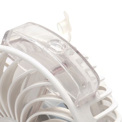 Aigostar - Nabíjecí stolní ventilátor s klipem 2W/5V 2400mAh USB bílá