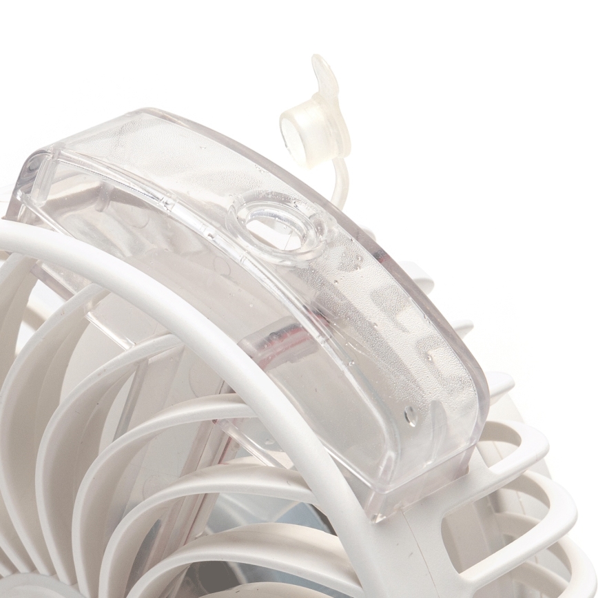 Aigostar - Nabíjecí stolní ventilátor s klipem 2W/5V 2400mAh USB bílá