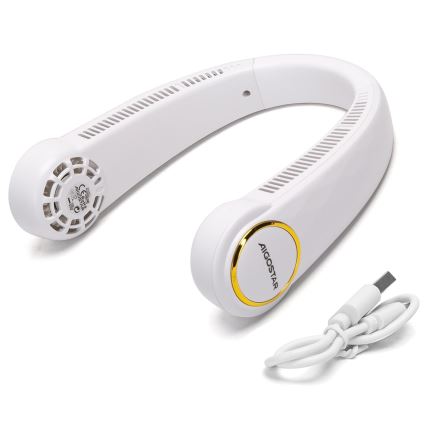 Aigostar - Nabíjecí ventilátor na krk 4W/5V 2000mAh bílá