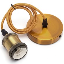 Aigostar - Napájecí kabel 1xE27/60W/230V zlatá