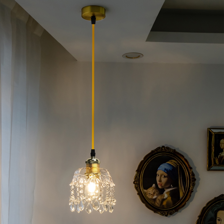 Aigostar - Napájecí kabel 1xE27/60W/230V zlatá