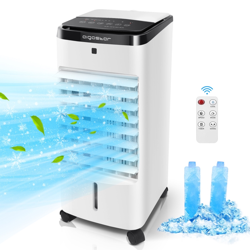 Aigostar - Ochlazovač vzduchu 60W/230V bílá/černá + dálkové ovládání