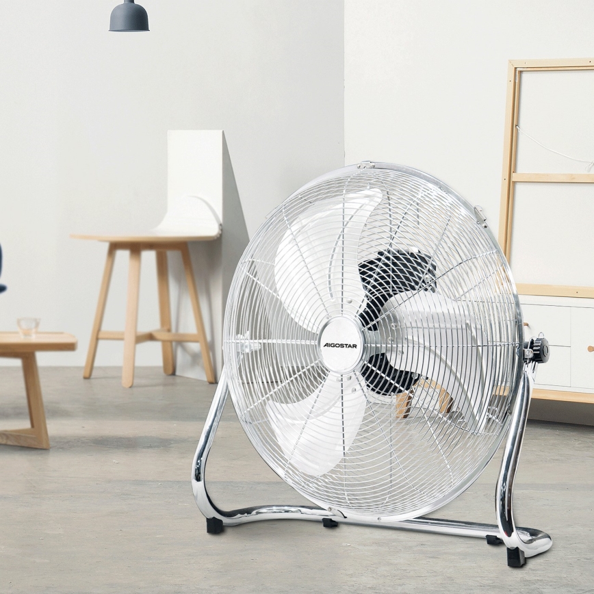 Aigostar - Podlahový ventilátor 100W/230V lesklý chrom