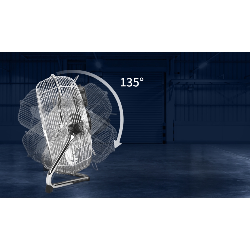 Aigostar - Podlahový ventilátor 100W/230V lesklý chrom