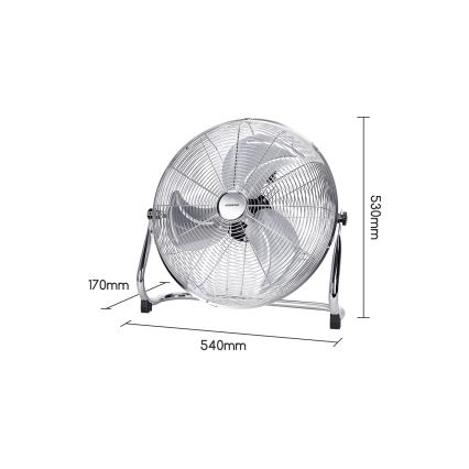 Aigostar - Podlahový ventilátor 100W/230V lesklý chrom