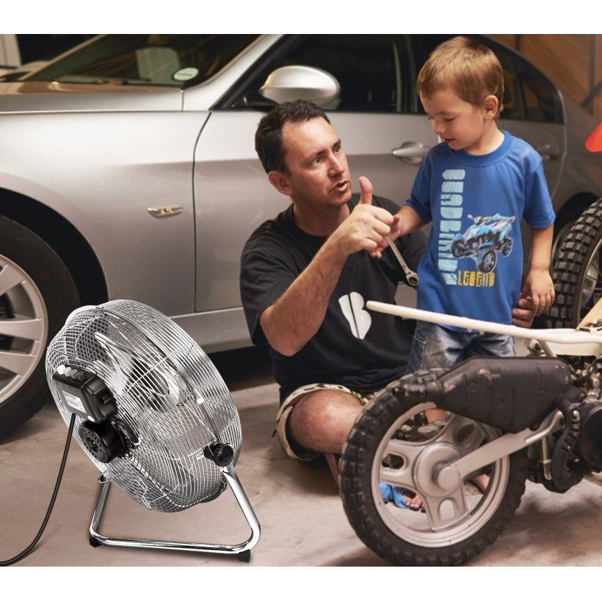 Aigostar - Podlahový ventilátor 60W/230V 44,5 cm lesklý chrom