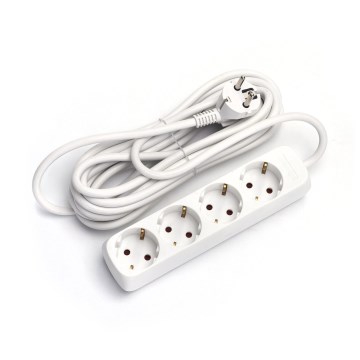 Aigostar - Prodlužovací kabel 4Z Typ F 1,5m bílá SCHUKO