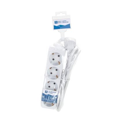 Aigostar - Prodlužovací kabel 4Z Typ F 1,5m bílá SCHUKO