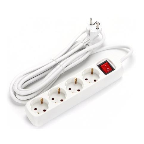 Aigostar - Prodlužovací kabel s vypínačem 4Z 3m SCHUKO bílá