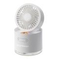 Aigostar - RGB Bezdrátový mini stolní ventilátor s mlhovým efektem MIST 10W/5V 2000mAh bílá