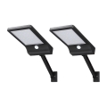 Aigostar - SADA 2x LED Solární pouliční lampa se senzorem LED/3W/3,7V1800 mAh IP44 3000/4000/5000K + dálkové ovládání