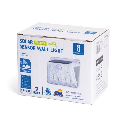 Aigostar - SADA 2x LED Venkovní solární svítidlo se senzorem LED/1,48W/3,7V IP65 1200 mAh