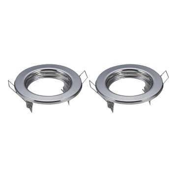 Aigostar - SADA 2x Rámeček pro podhledové svítidlo GU10 pr. 8 cm lesklý chrom