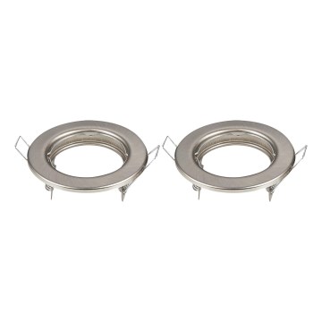 Aigostar - SADA 2x Rámeček pro podhledové svítidlo GU10 pr. 8 cm matný chrom