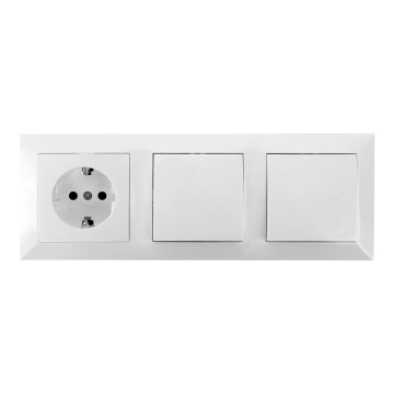 Aigostar - SADA 2x Spínač domovní se zásuvkou 1x16A/250V SCHUKO