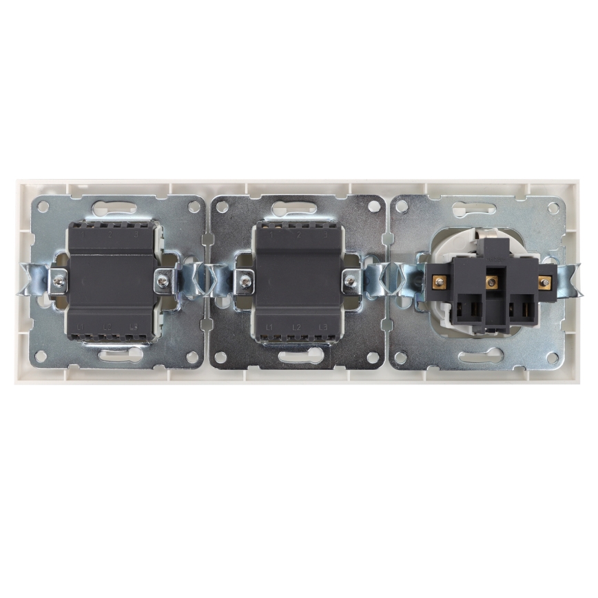 Aigostar - SADA 2x Spínač domovní se zásuvkou 1x16A/250V SCHUKO