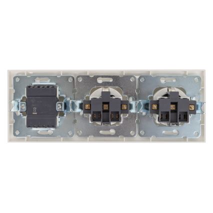 Aigostar - SADA 2x Zásuvka domovní se spínačem 2x16A/250V SCHUKO