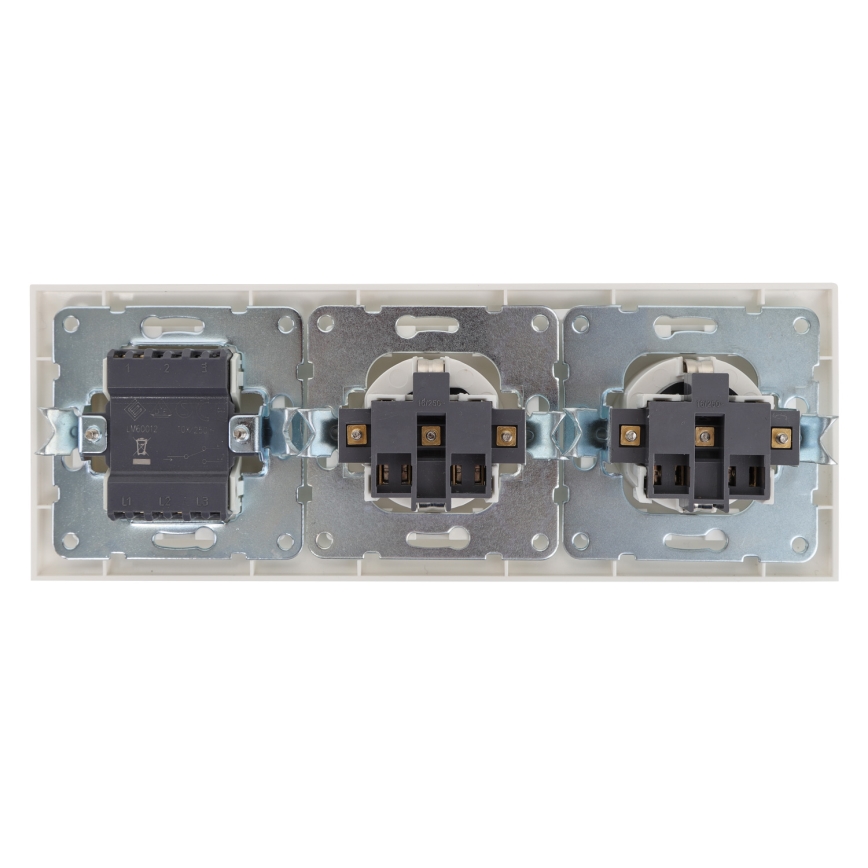 Aigostar - SADA 2x Zásuvka domovní se spínačem 2x16A/250V SCHUKO