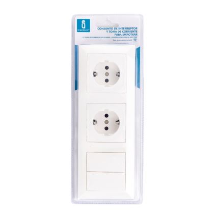 Aigostar - SADA 2x Zásuvka se spínačem 2x16A/250V SCHUKO