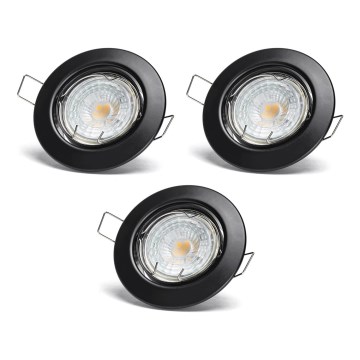 Aigostar - SADA 3x LED Podhledové svítidlo 1xGU10/4,5W/230V 4000K černá