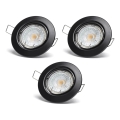 Aigostar - SADA 3x LED Podhledové svítidlo 1xGU10/4,5W/230V 6500K černá