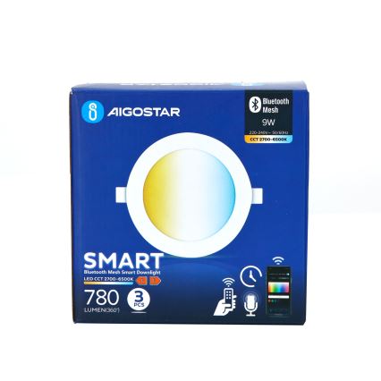 Aigostar - SADA 3x LED Stmívatelné podhledové svítidlo MESH LED/9W/230V 2700K-6500K pr. 14,5 cm
