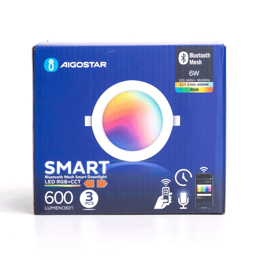 Aigostar - SADA 3 x LED RGB Stmívatelné podhledové svítidlo MESH LED/6W/230V 2700K-6500K pr.11,5cm